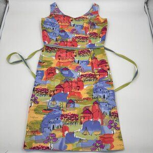 Coldwater Creek Womens Village Scenic Print Sheath Dress Multicolor Size 6